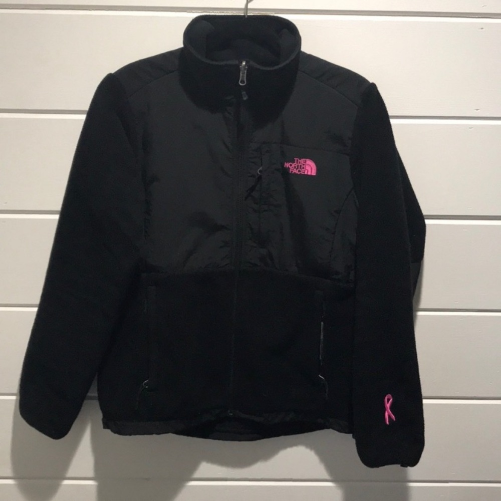 Black with pink detailing North face jacket
